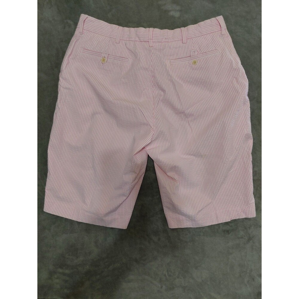 Polo Ralph Lauren Seersucker Shorts Mens Size 34 Tyler Pink  Striped Inseam 9”